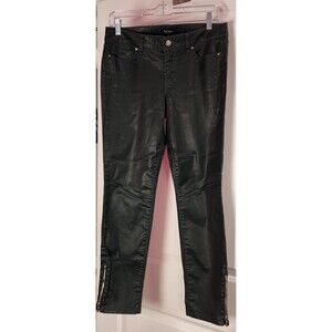 White House Black Market Womens 4 Green Coated Skimmer Skinny Stretch Jeans
